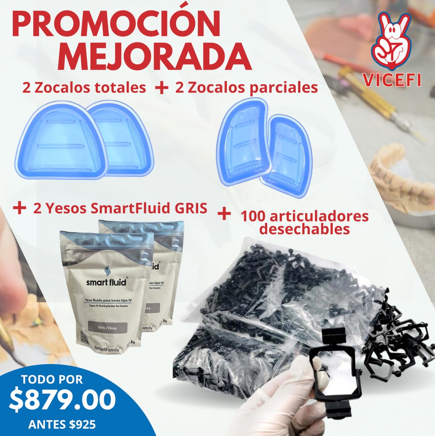 PAQUETE ZOCALOS + ARTICULADORES + YESO